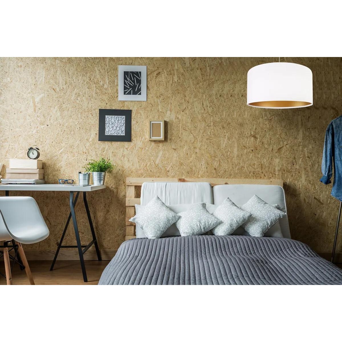 Lampa wisząca HOME 60 biała/złota