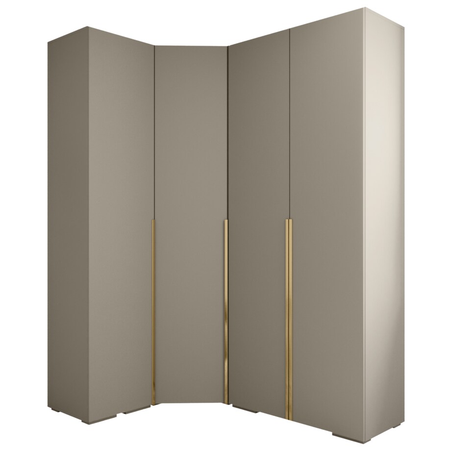 Garderoba wysoka do przedpokoju INOVA 1 Z3 kaszmir+złoty