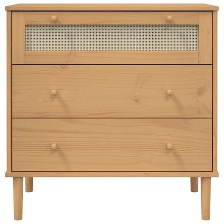 vidaXL Komoda SENJA, imitacja rattanu, brązowa, 80x40x80 cm, sosna