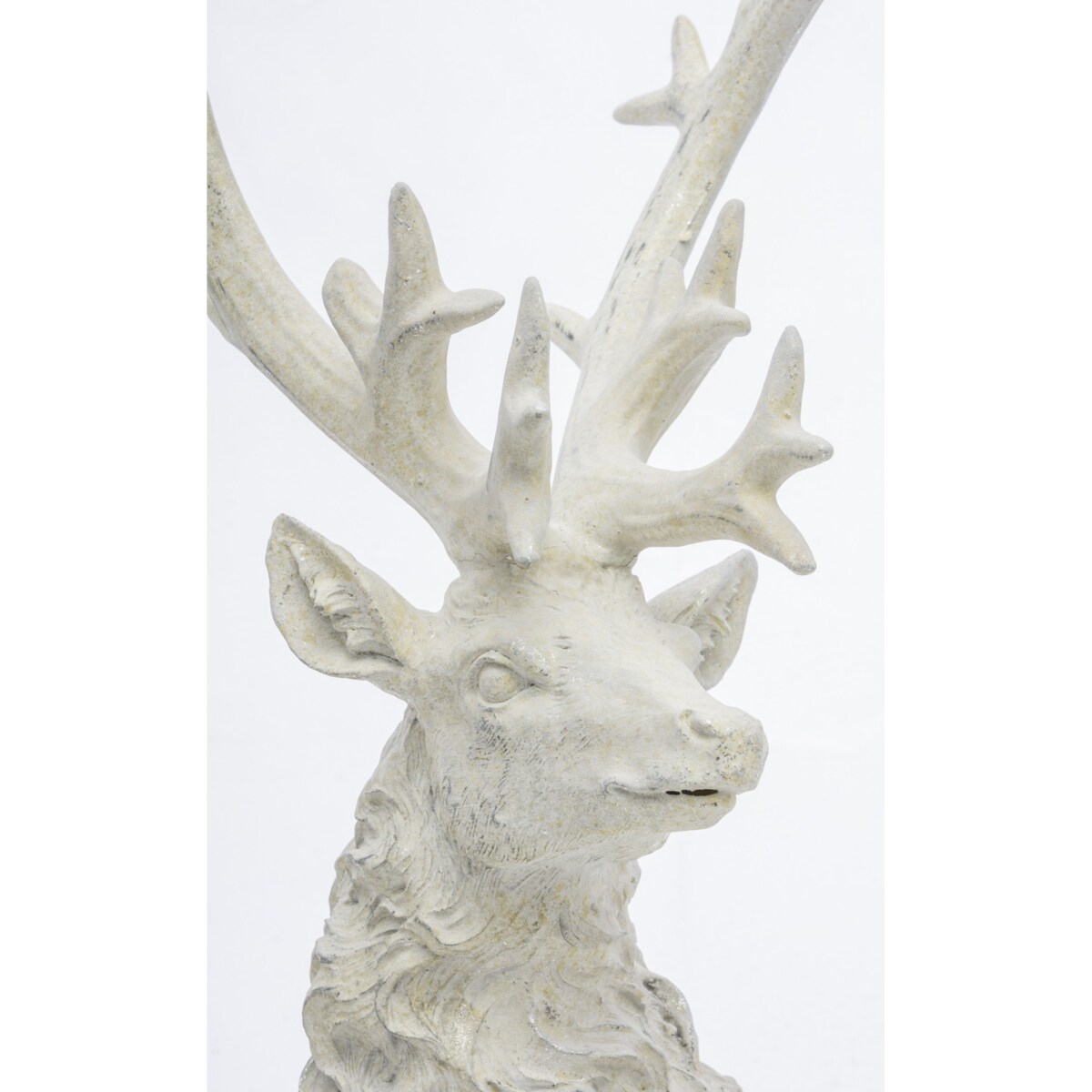 Dekoracja - figurka stojącego białego jelenia 53x30x16 cm KARGU-2 srebrny