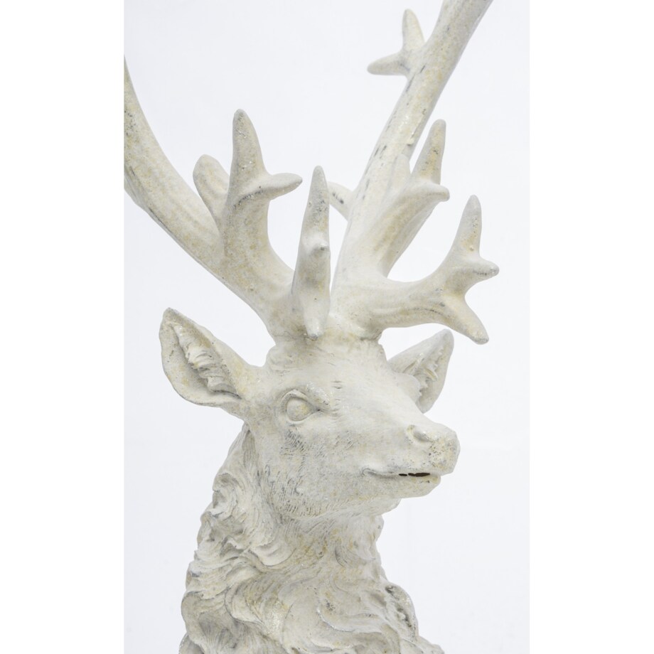 Dekoracja - figurka stojącego białego jelenia 53x30x16 cm KARGU-2 srebrny