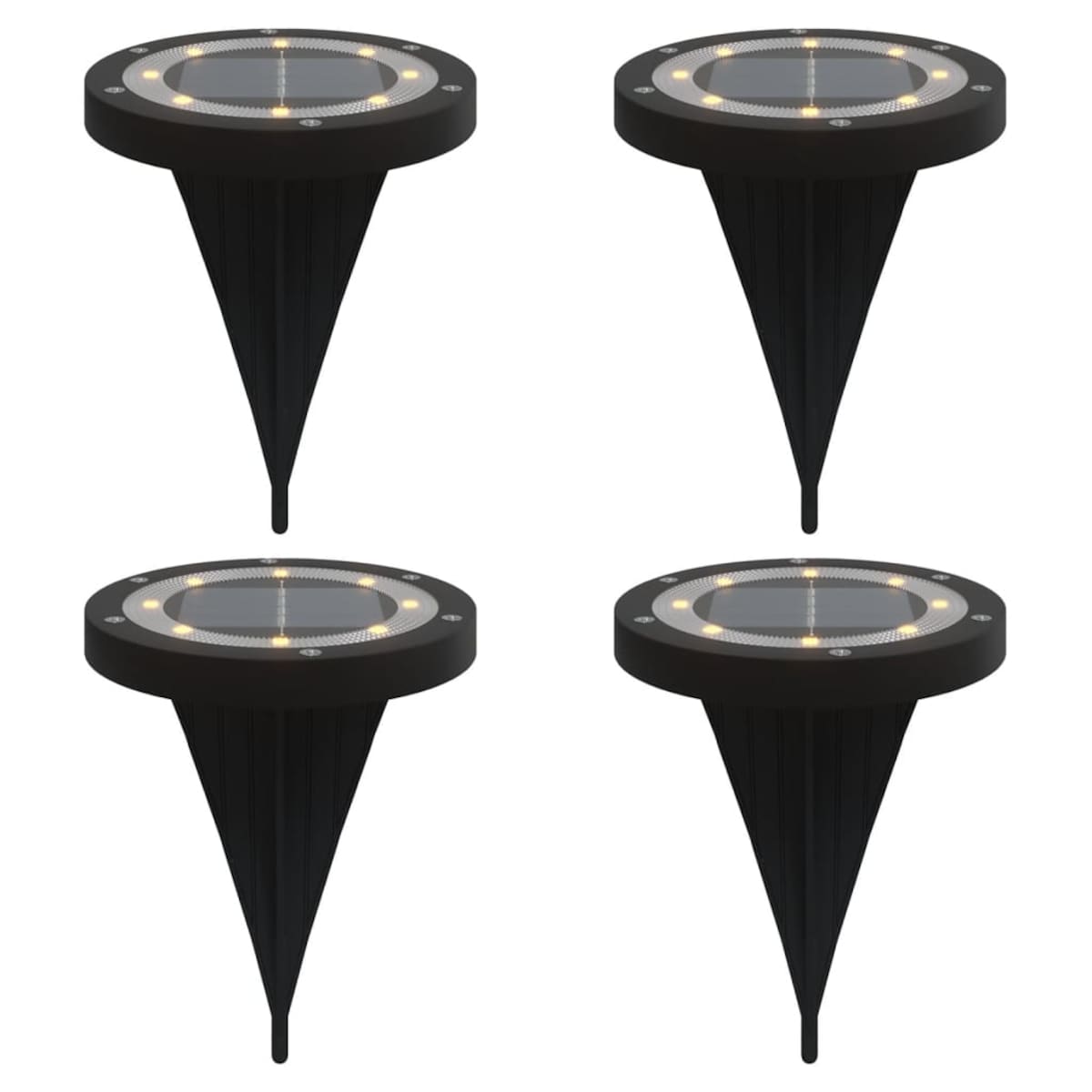 vidaXL Solarne lampki gruntowe, z kolcami, 4 szt., ciepłe białe