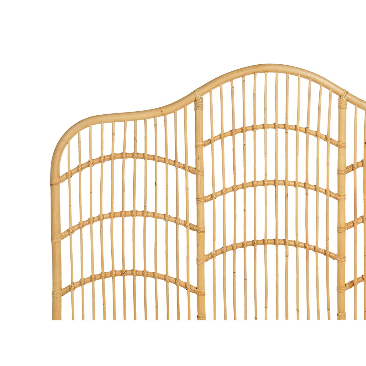 Łóżko rattanowe 180 x 200 cm jasne drewno DOMEYROT