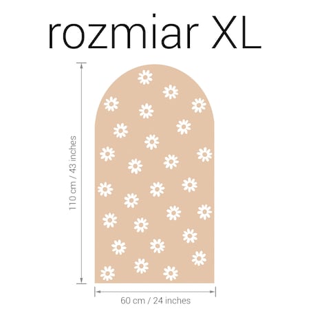 Naklejka na ścianę łuk beżowy - stokrotki XL