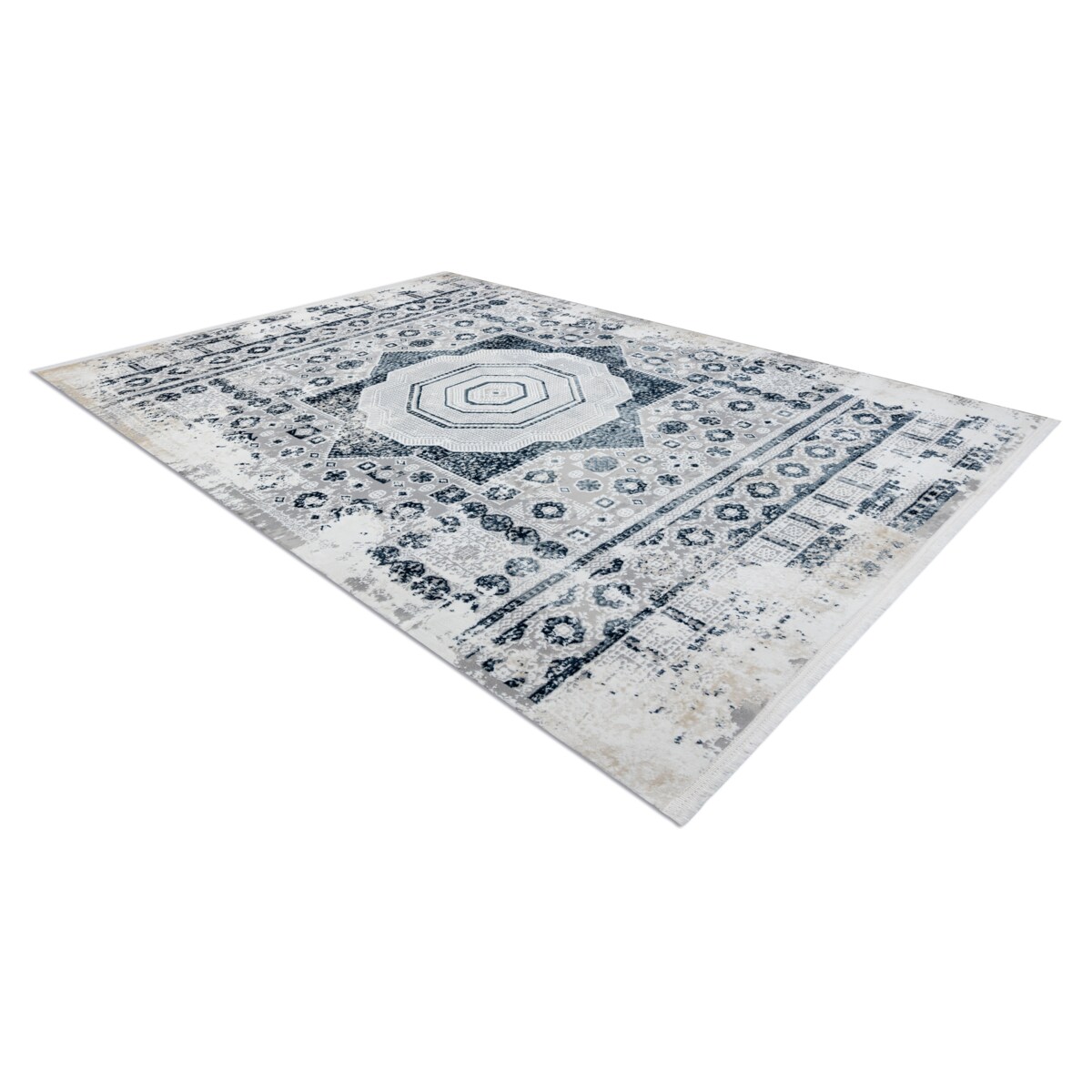 Dywan DUKE 51542 krem / niebieski - Rozeta 180x270 cm