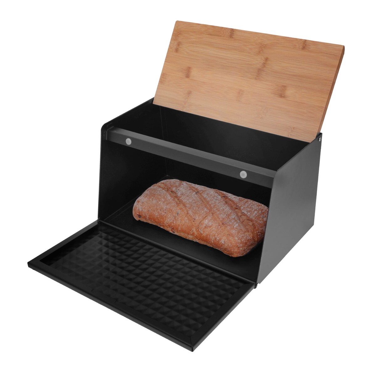 Chlebak stalowo-drewniany dwustronny czarny KLAUSBERG