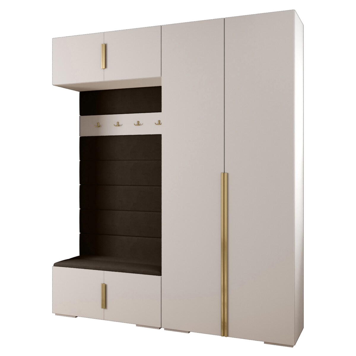 Garderoba do przedpokoju INOVA 1 Z18 biały+złoty+manila04