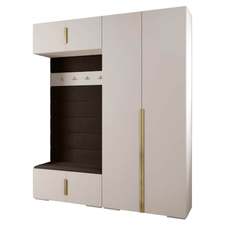 Garderoba do przedpokoju INOVA 1 Z18 biały+złoty+manila04