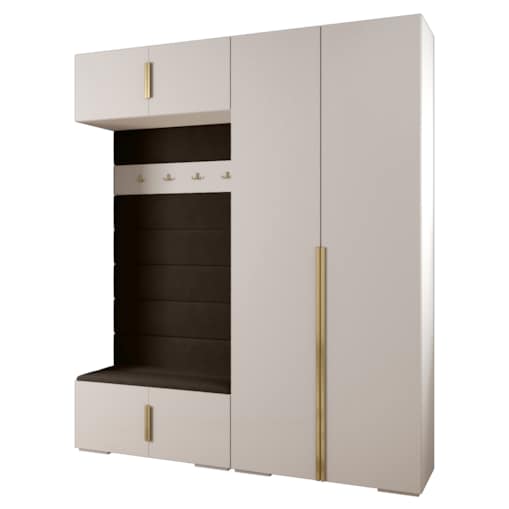 Garderoba do przedpokoju INOVA 1 Z18 biały+złoty+manila04
