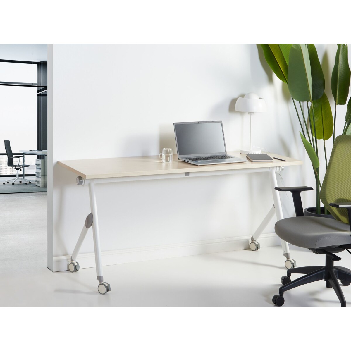 Składane biurko BENDI Jasnobrązowy 160 cm 60 cm Z kółkami