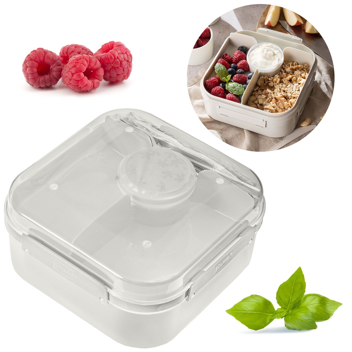 Pojemnik Śniadaniowy Plastikowy Śniadaniówka Lunch Box 1.6 L Biały