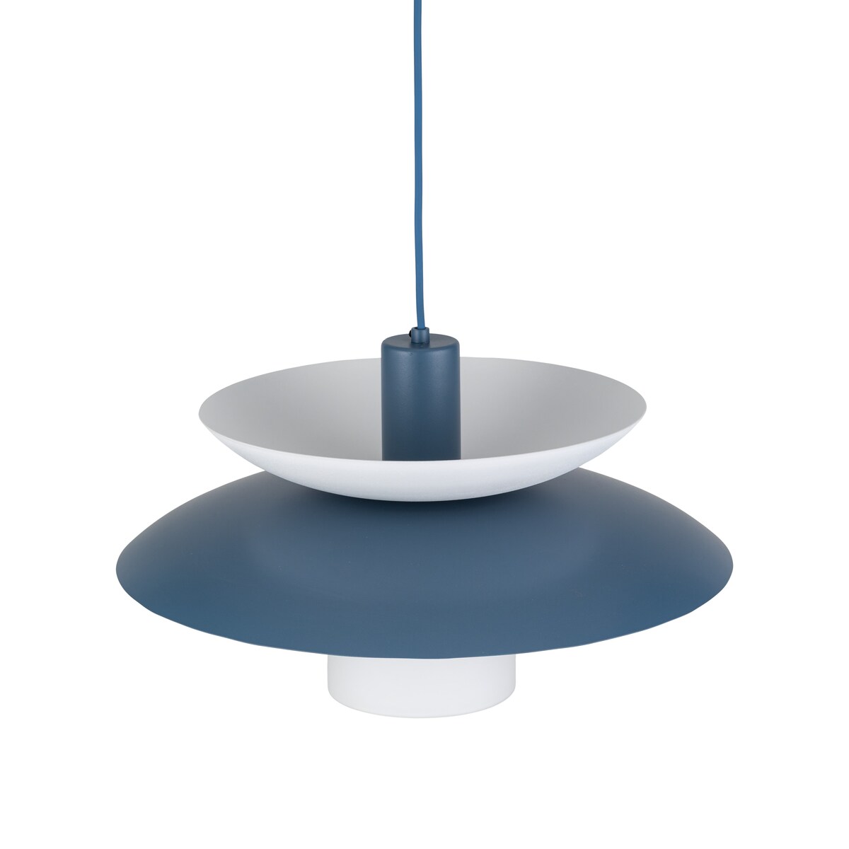 Lampa Wisząca Tk Lighting Verado Granatowa Biała Metalowa Z Kloszem