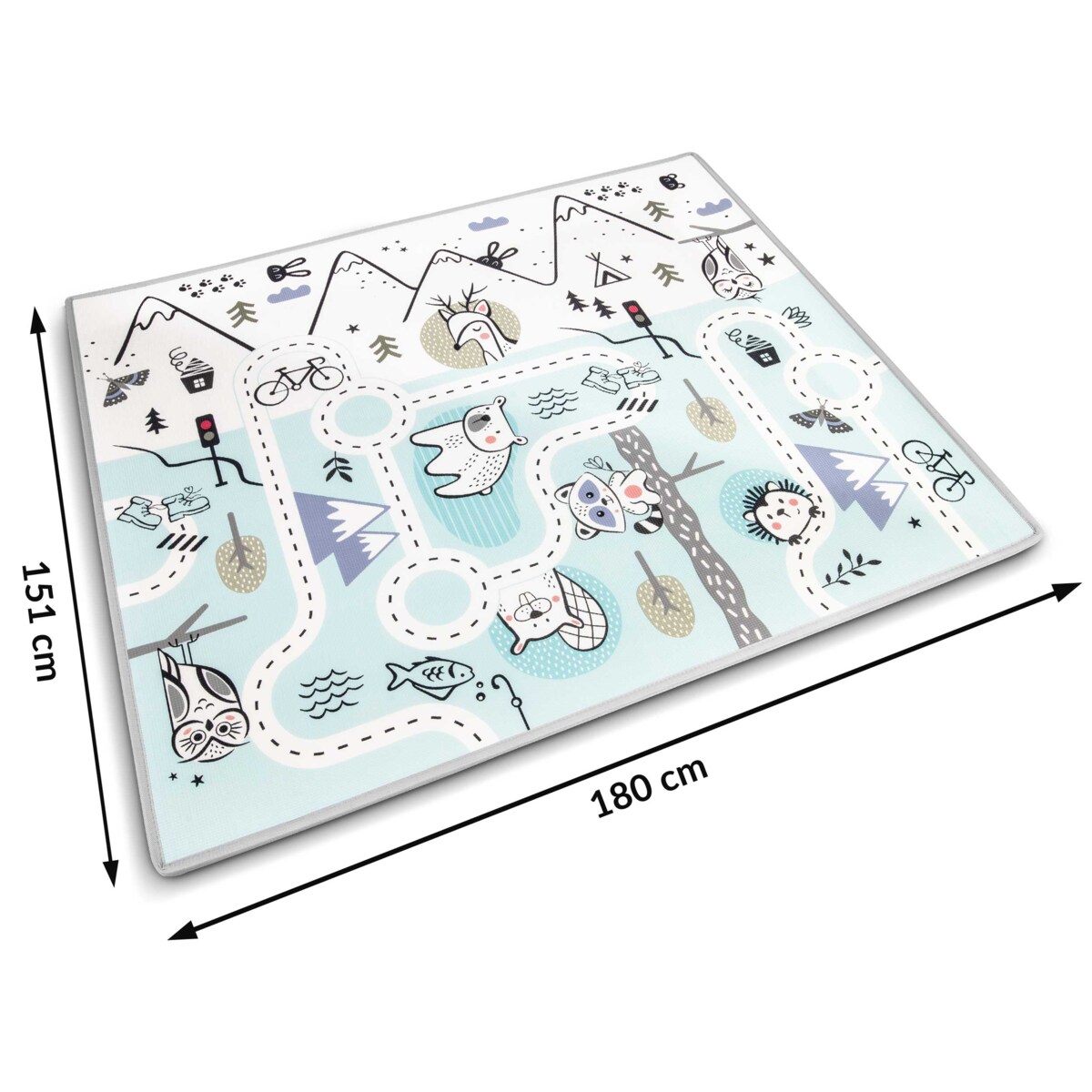 Mata piankowa edukacyjna dwustronna zwijana duża 180x150cm Nukido