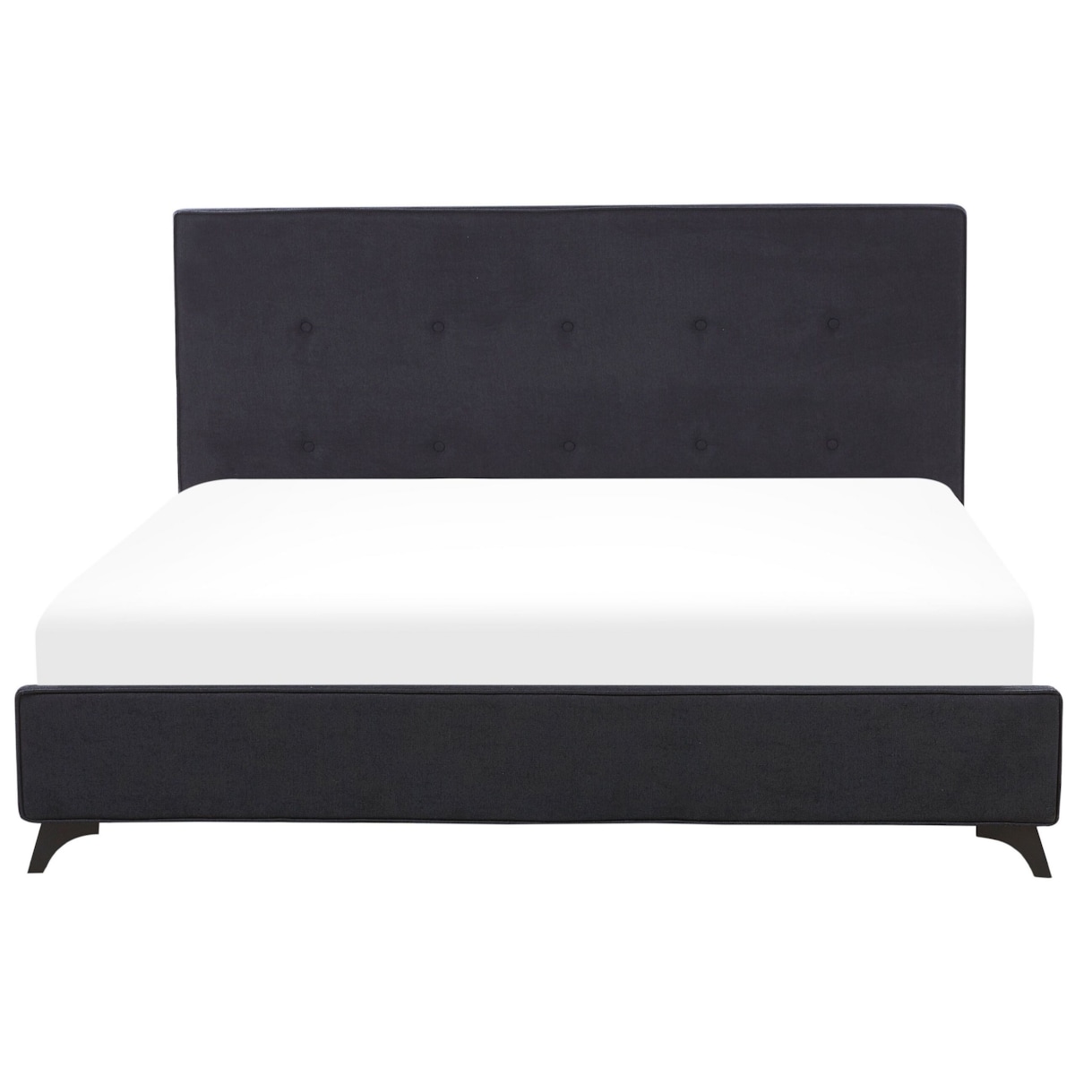 Łóżko tapicerowane 180 x 200 cm czarne AMBASSADOR