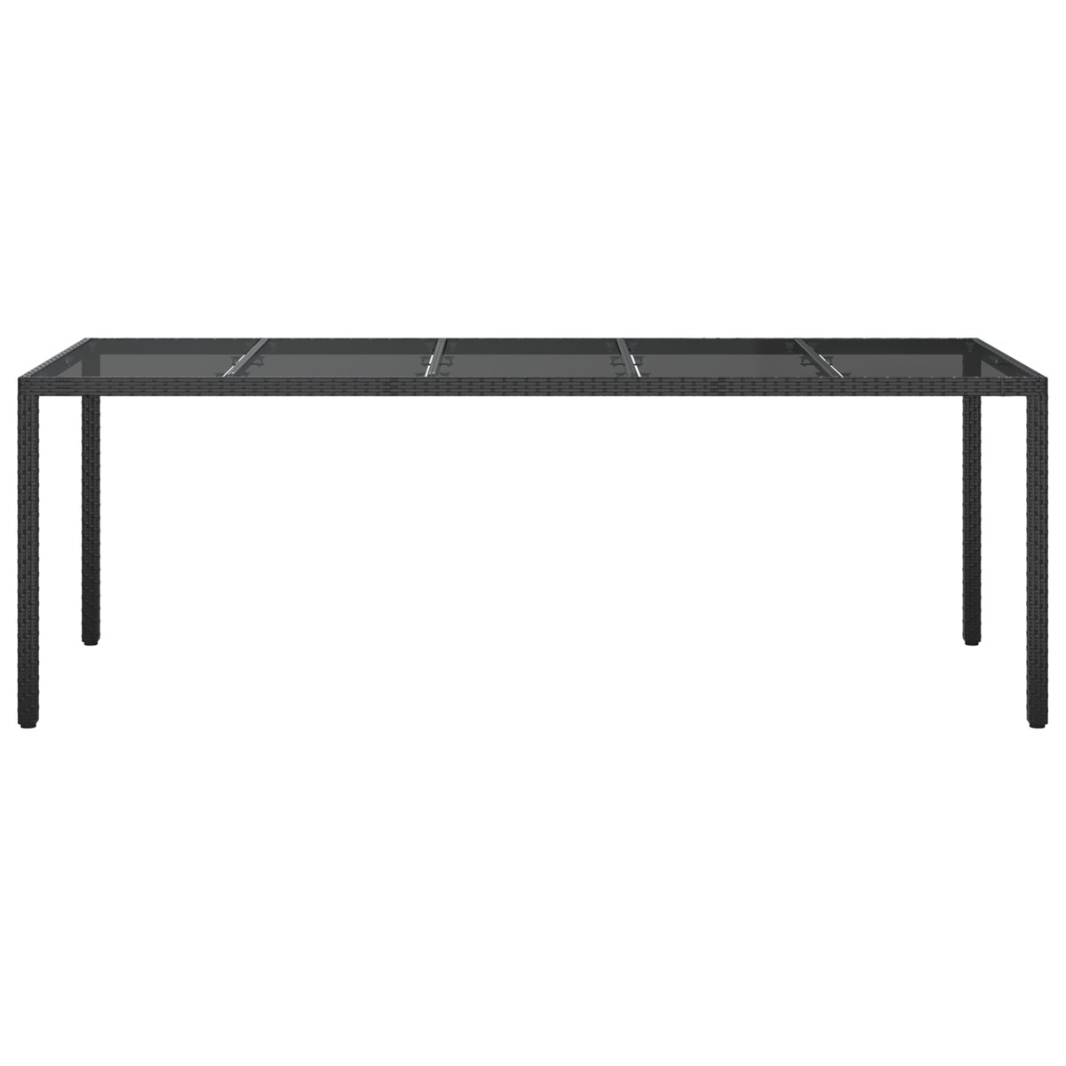 vidaXL Czarny stół do jadalni 250x100x75 cm Polirattan