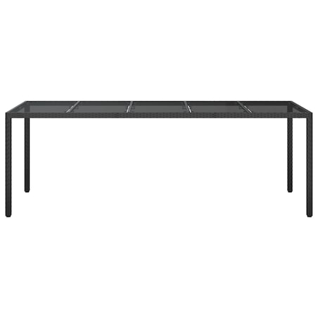 vidaXL Czarny stół do jadalni 250x100x75 cm Polirattan