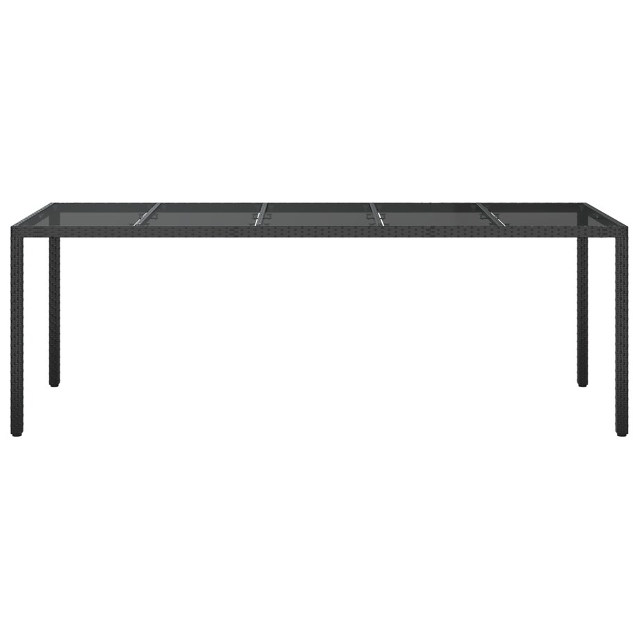 vidaXL Czarny stół do jadalni 250x100x75 cm Polirattan