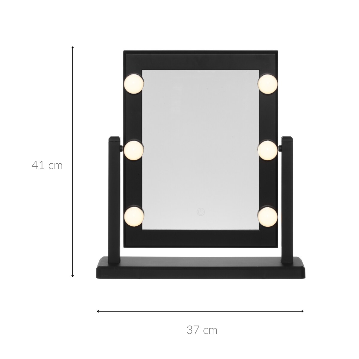 Lustro do makijażu z lampkami LED, 37 x 41 cm