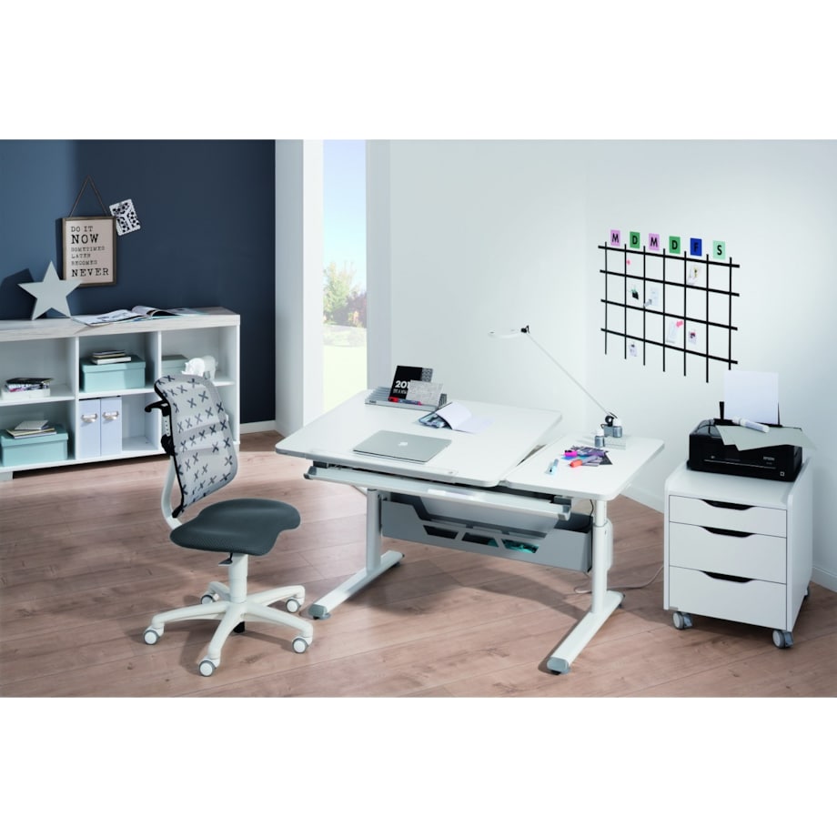 Biurko regulowane PAIDI DIEGO GT 130 cm – kredowa biel / biały