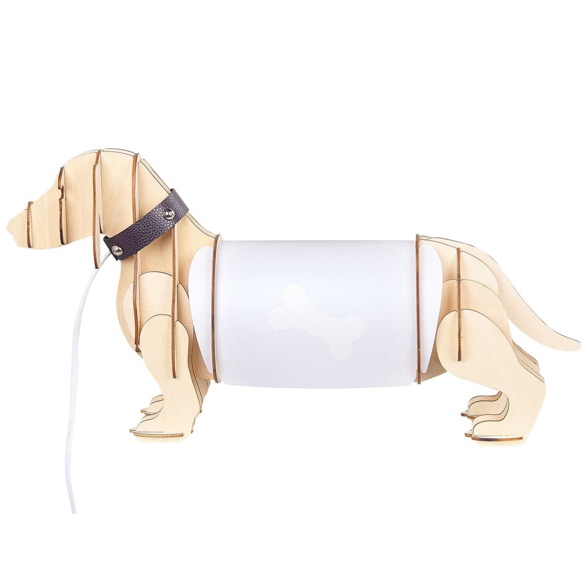 Lampa stołowa pies jasne drewno LOUBIERE