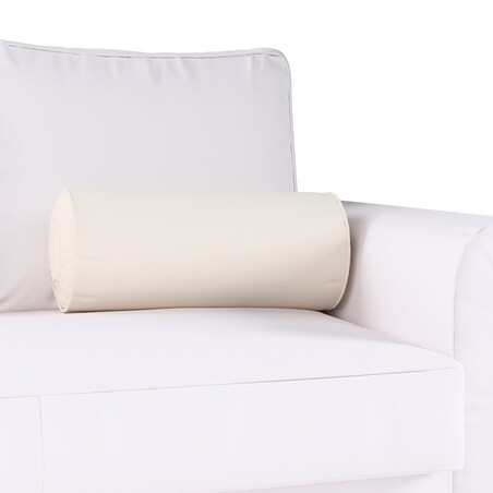Poduszka wałek z zakładkami, kremowa biel, Ø20 x 50 cm, Etna