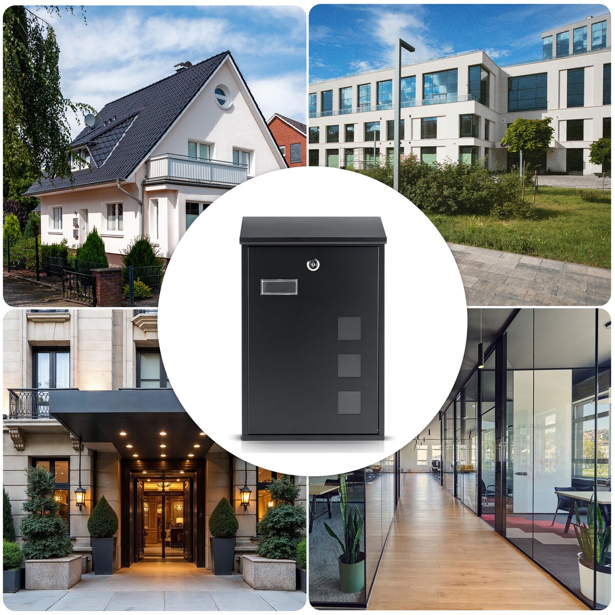 Skrzynka na listy Humberg pocztowa na bramę ogrodzenie czarna stalowa