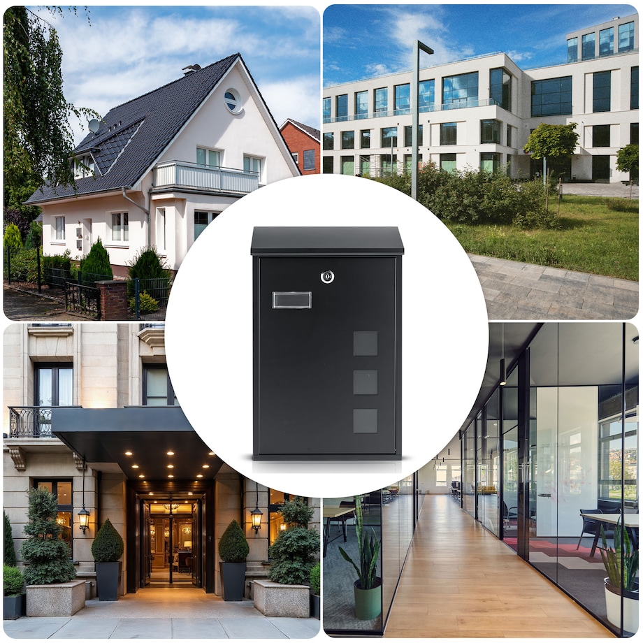 Skrzynka na listy Humberg pocztowa na bramę ogrodzenie czarna stalowa