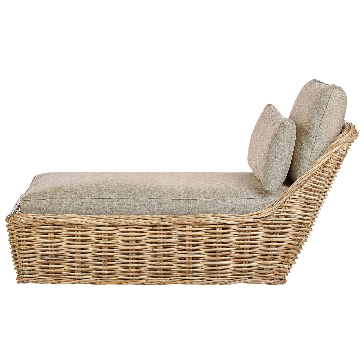 Leżak ogrodowy z poduszką BELSITO Rattan Naturalny