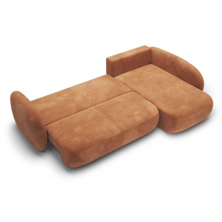 Nowoczesny Narożnik rozkładany OLIVIO II, prawy, pomarańczowy