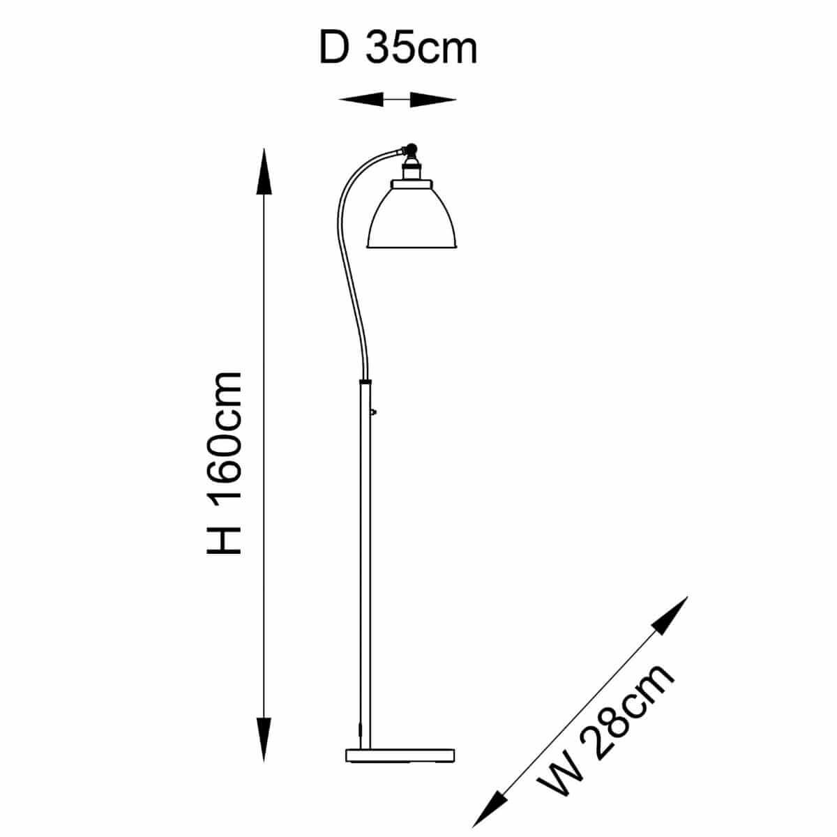 Biurowa lampa podłogowa Franklin 98753 Endon retro mosiądz czarna