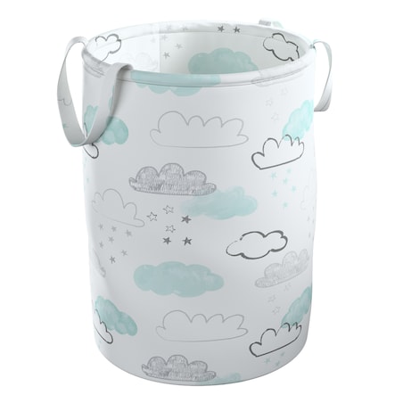 Kosz na zabawki Tobi, ecru-niebieski, 40x60cm, Magic Collection