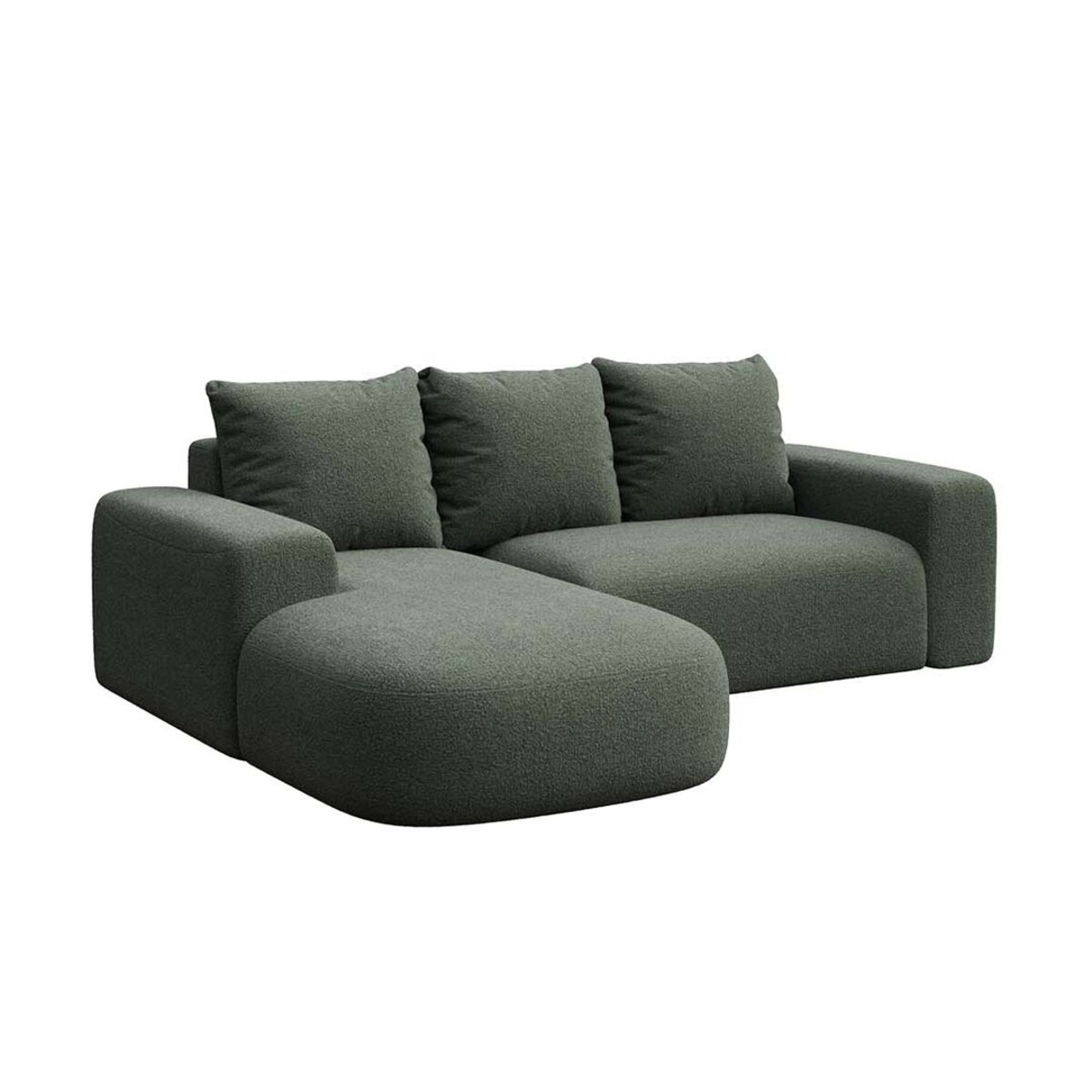 Monce Sofa narożna lewa ciemnozielona