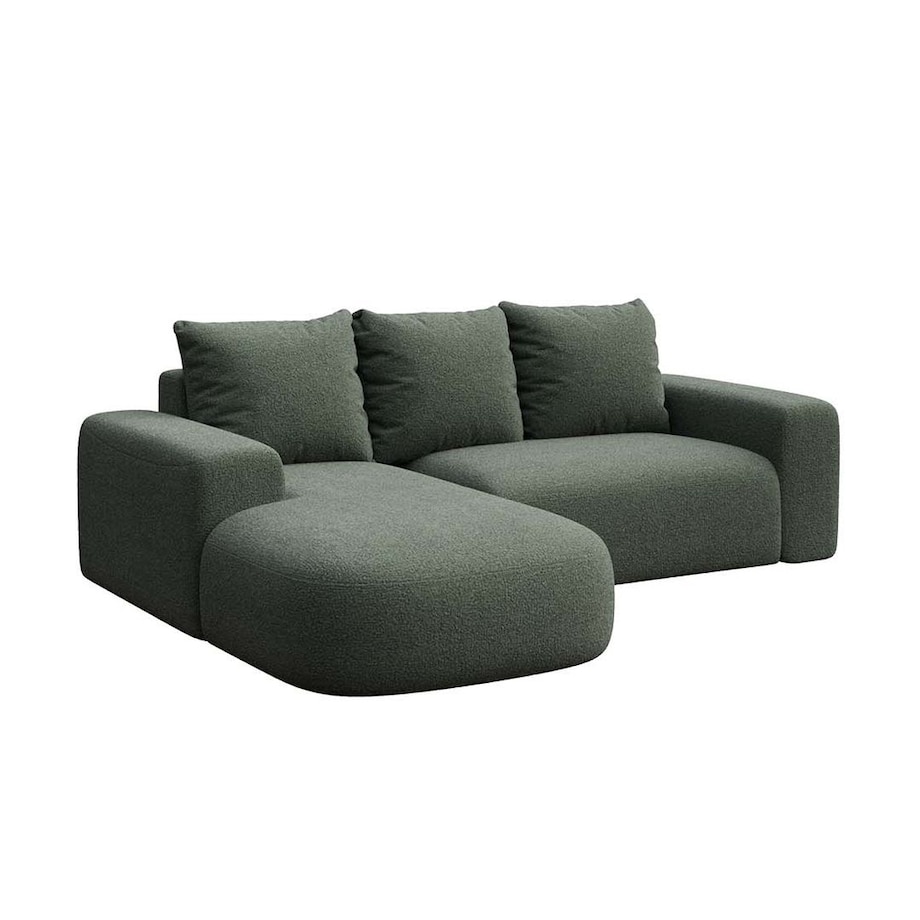 Monce Sofa narożna lewa ciemnozielona