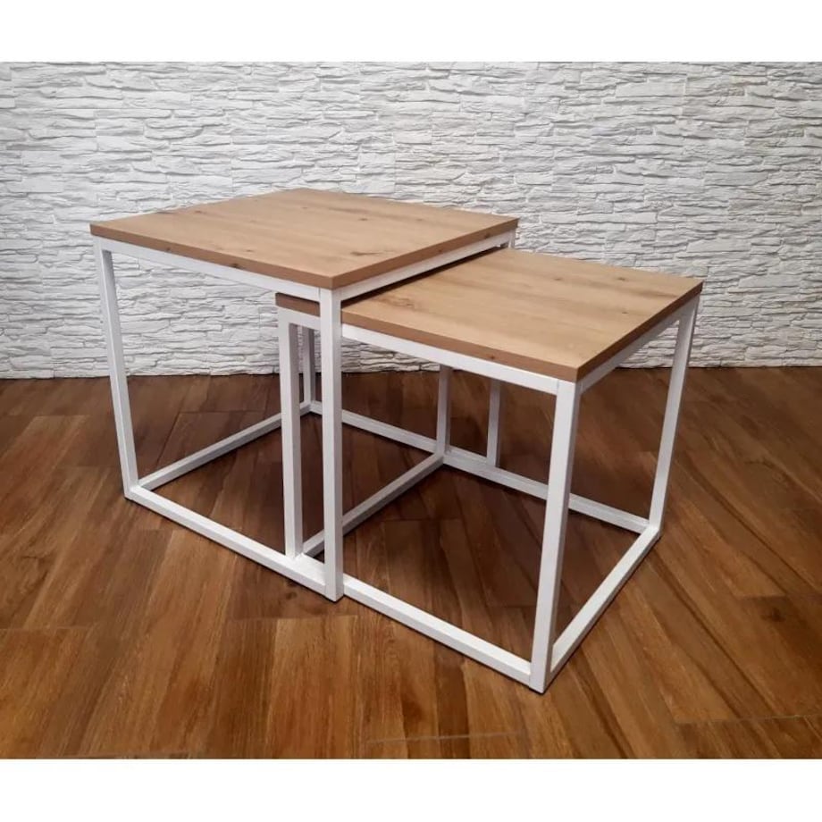 Stolik kawowy 2w1 CUBE dąb craft/biały