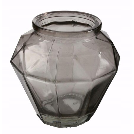 ŚWIECZNIK tealight szklany SZARY wys. 10cm