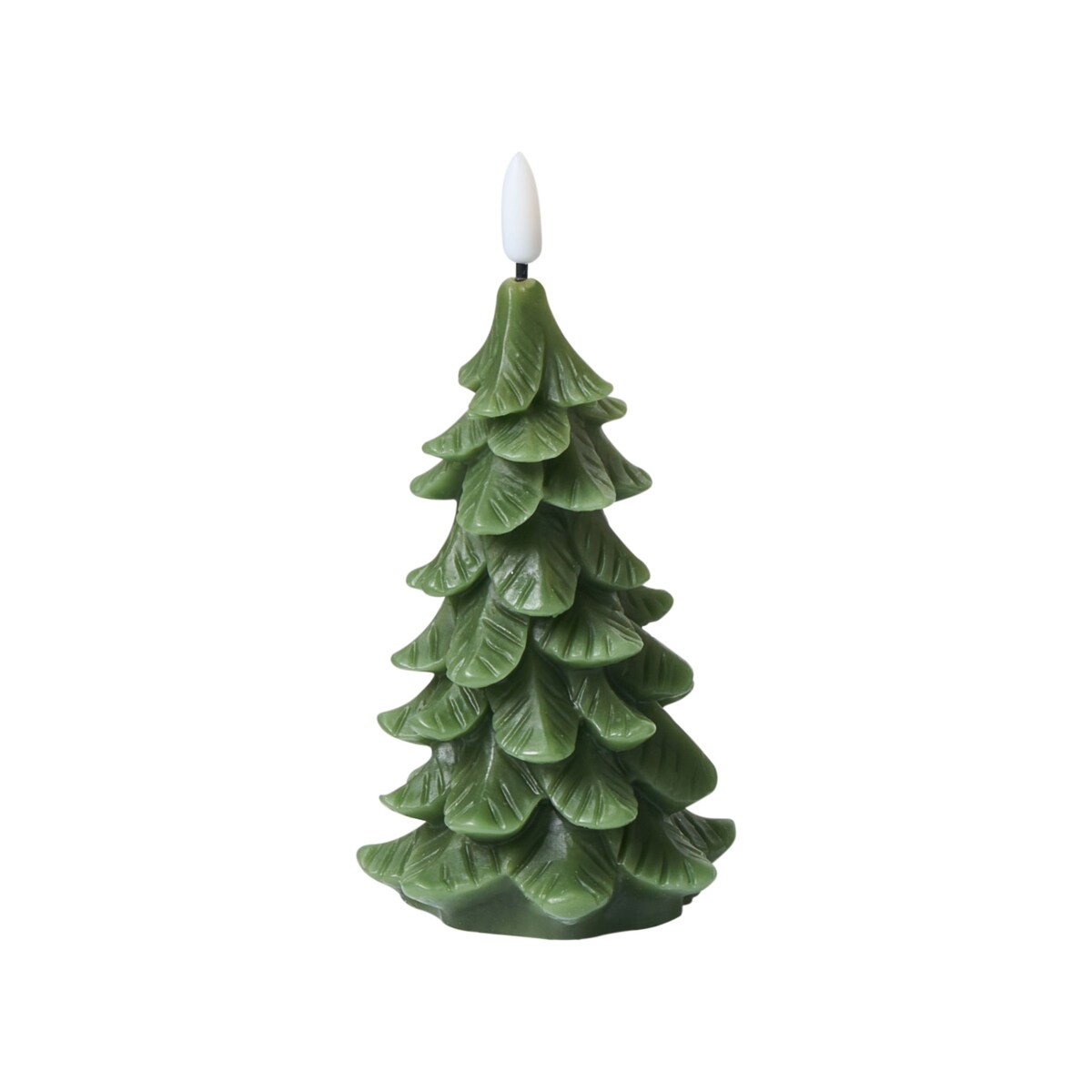 Zestaw 3 świec LED VELOURA Choinka 16 cm Zielony