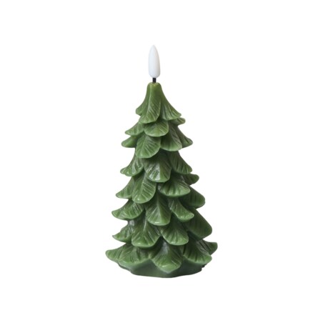 Zestaw 3 świec LED VELOURA Choinka 16 cm Zielony