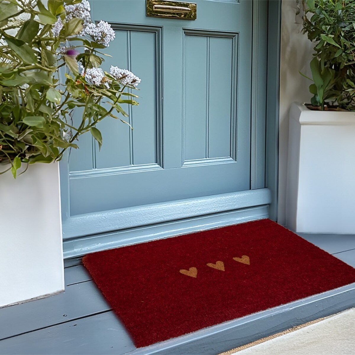 Wycieraczka wejściowa, kokosowa, serca 45x75 cm