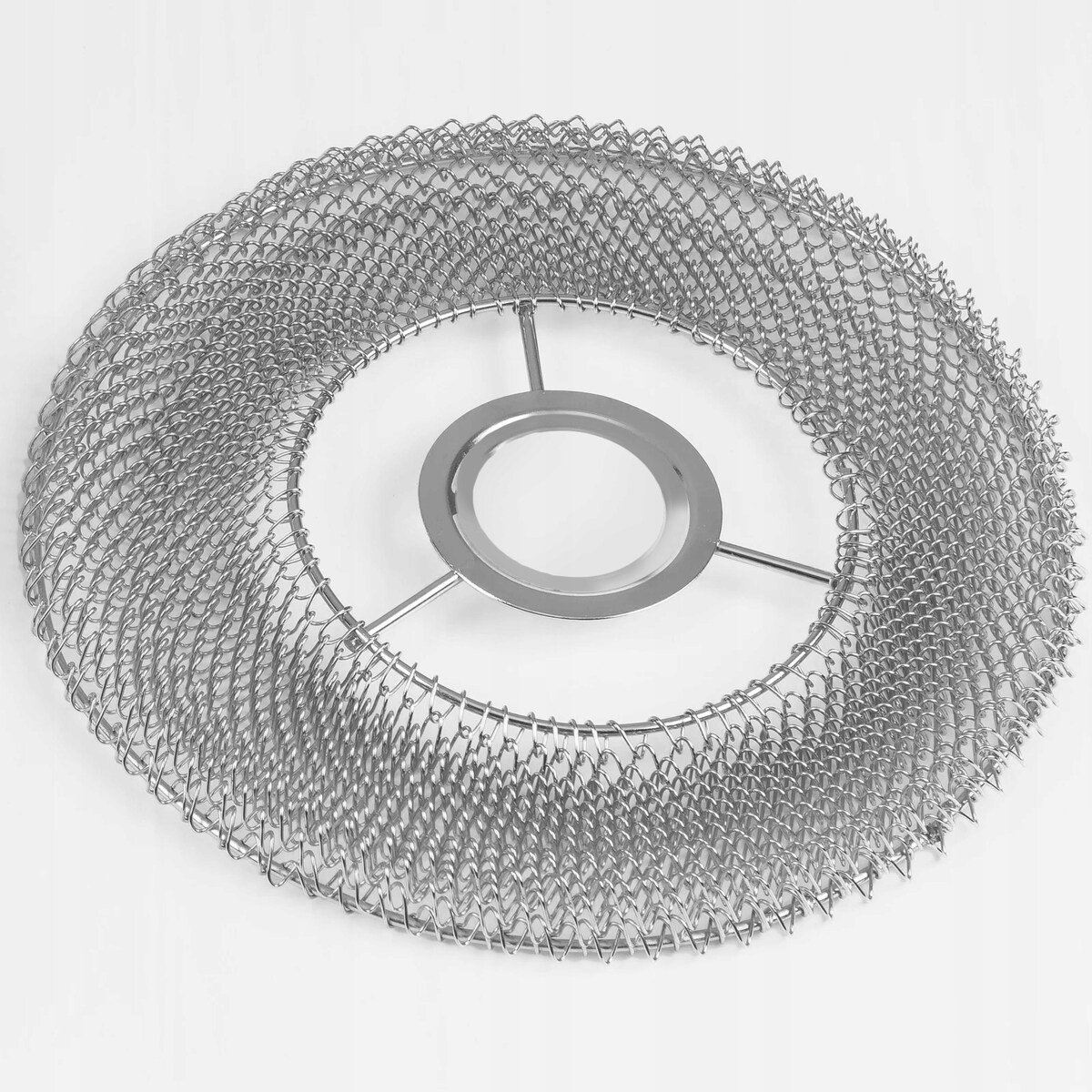 Lampa Sufitowa Wisząca Metalowa Chrom Siatka