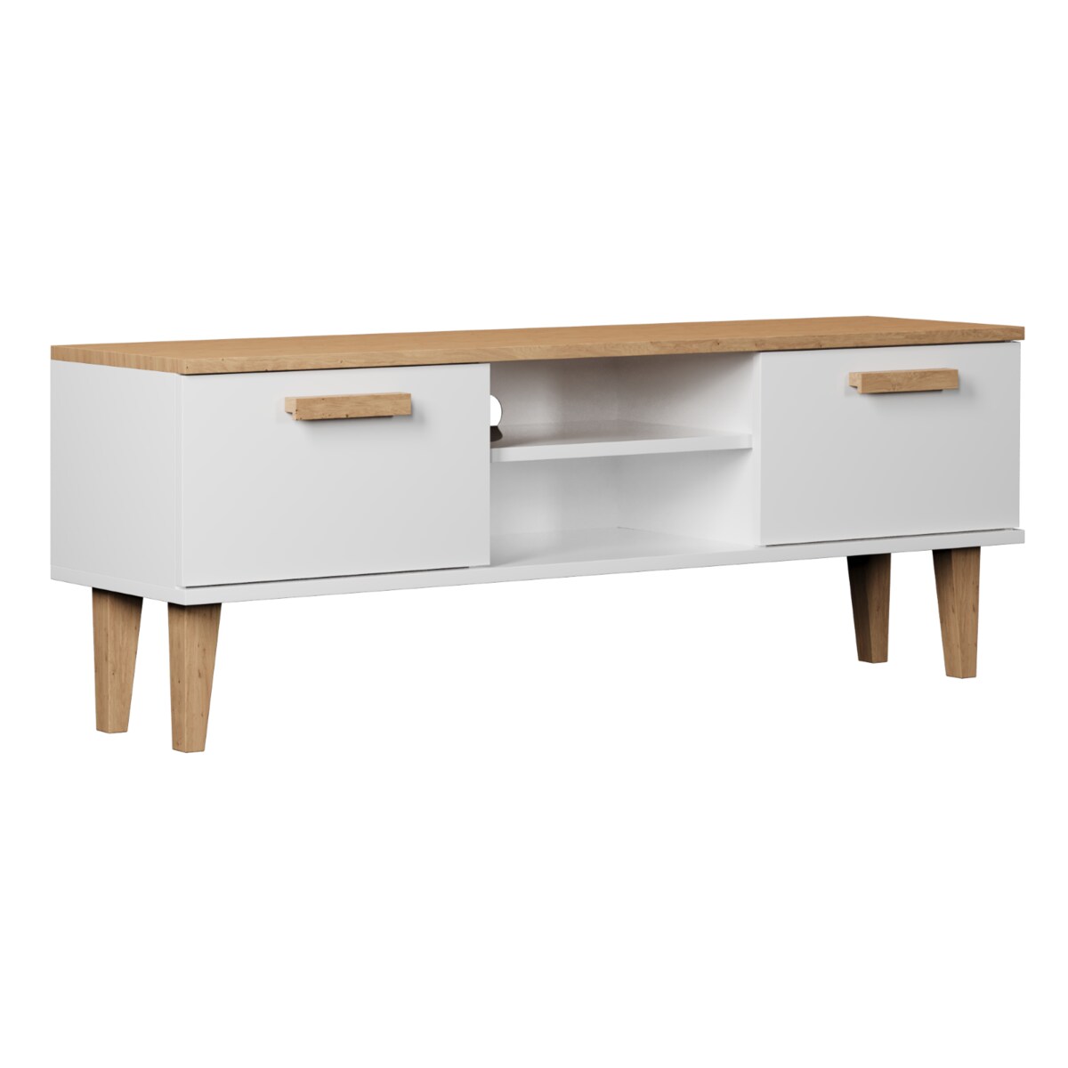 Szafka RTV Denver 120 biały & hikora