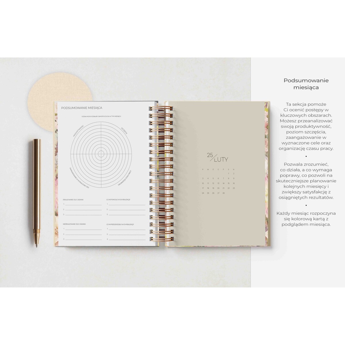 Planner dzienny na spirali 2025 – Arena Silente