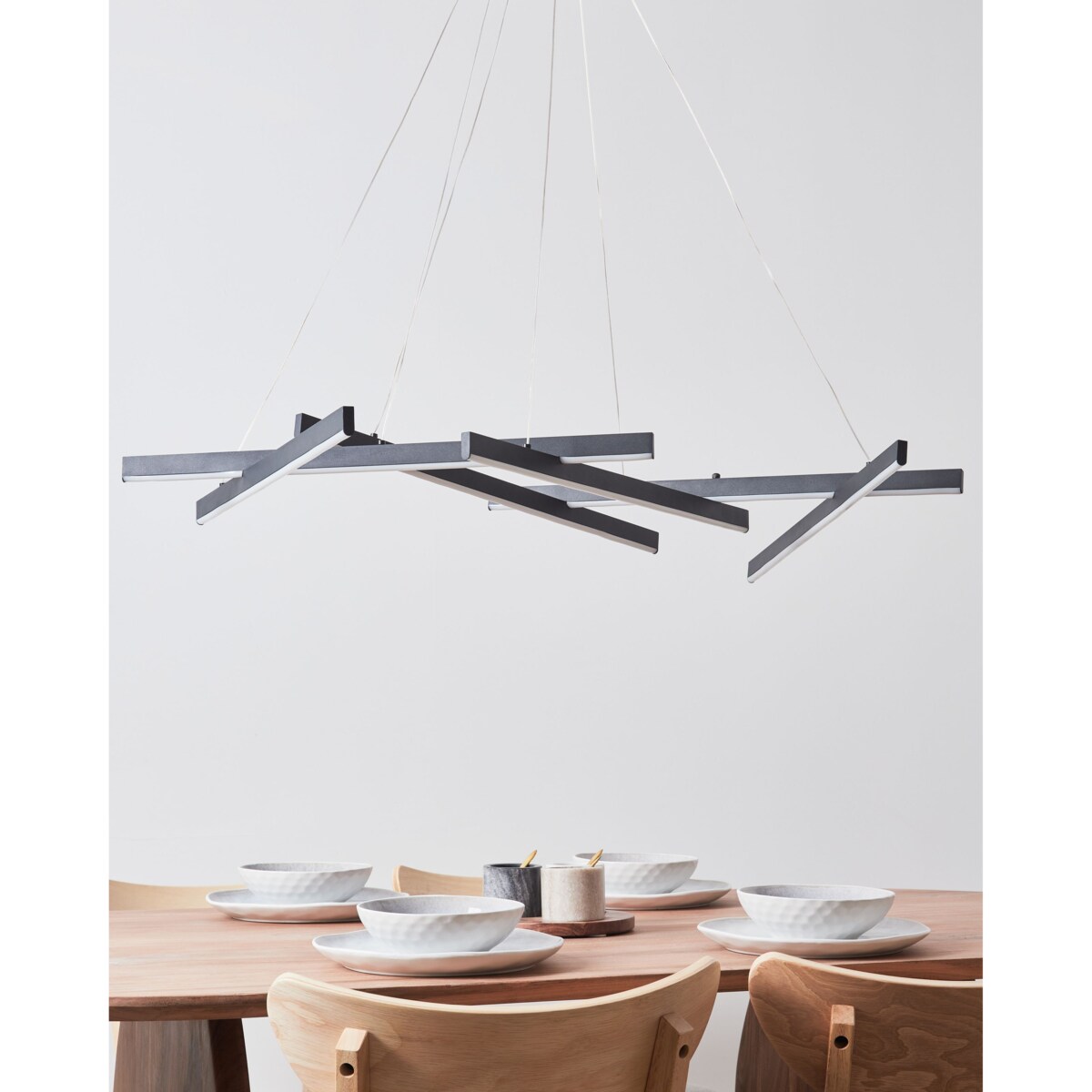 Lampa wisząca LED metalowa czarna KANDRA