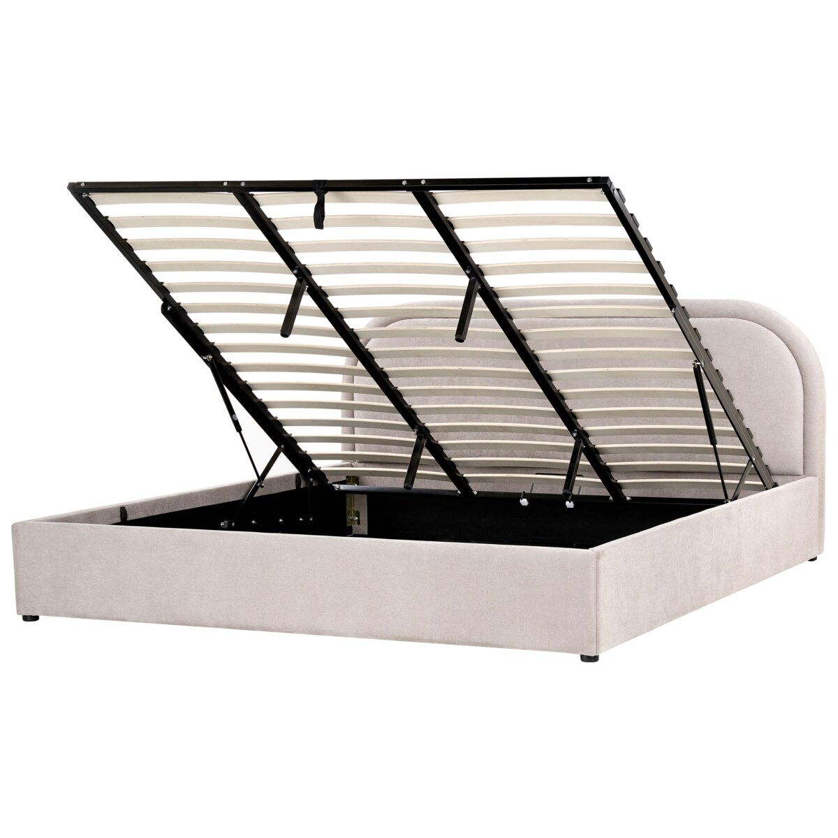 Łóżko z pojemnikiem QUILLIEN 180 x 200 cm Beżowoszary