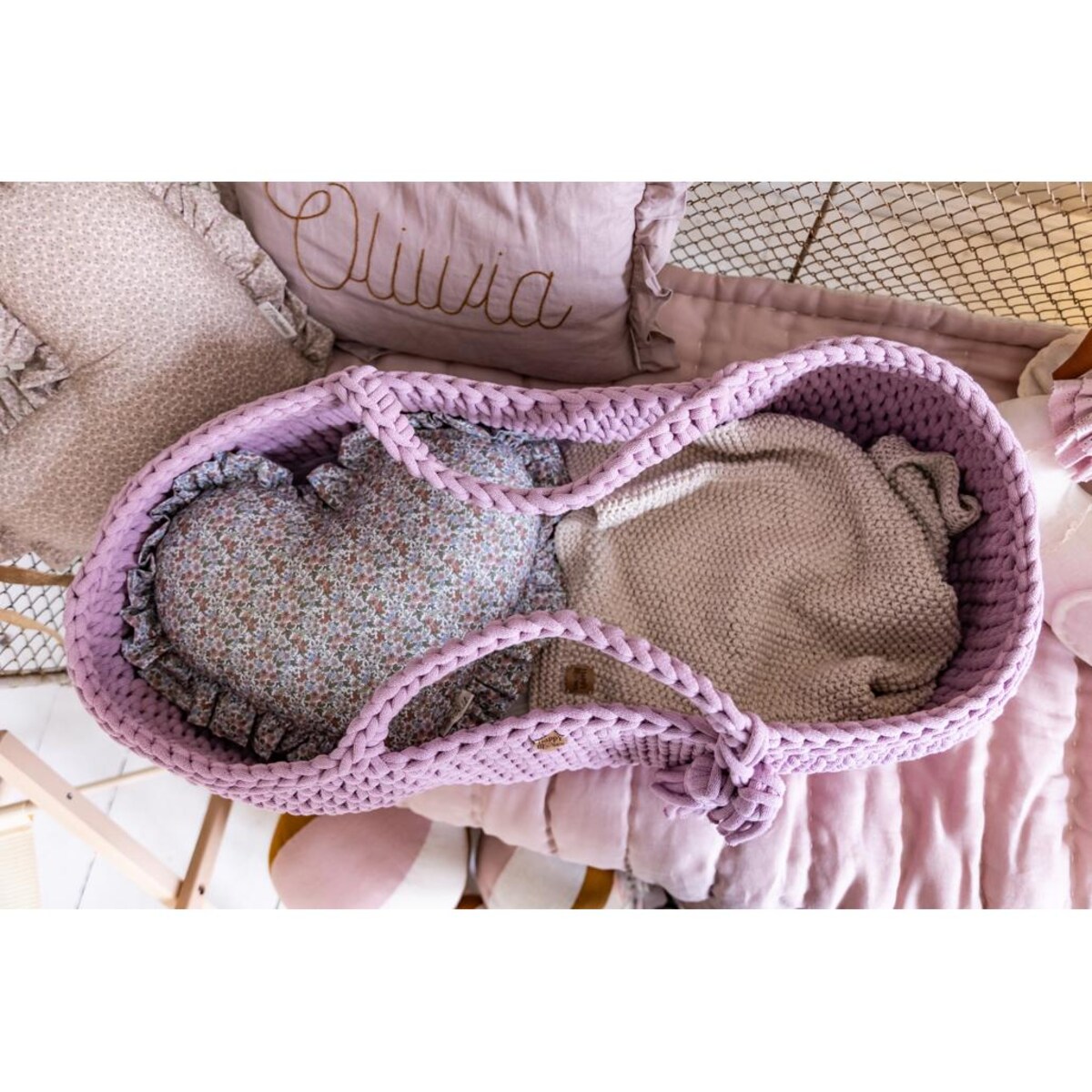 Kosz Mojżesza Happy Moses - Brudny Róż