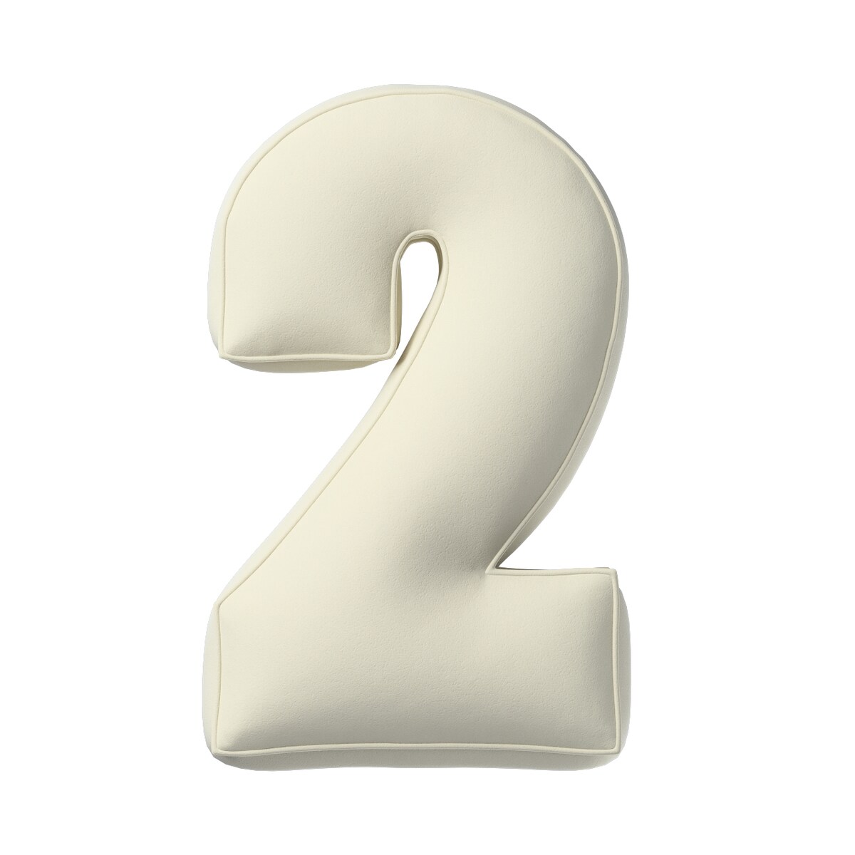 Poduszka Cyferka 2, śmietankowa biel, 25 x 40 cm, Posh Velvet