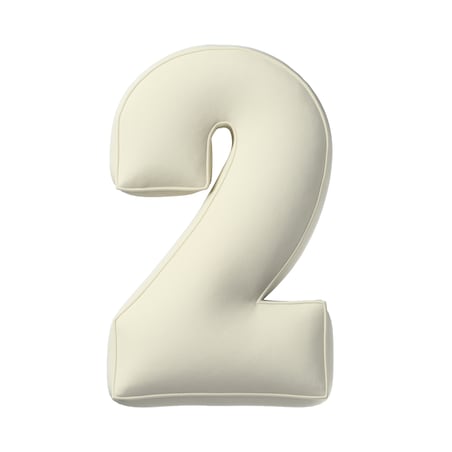 Poduszka Cyferka 2, śmietankowa biel, 25 x 40 cm, Posh Velvet