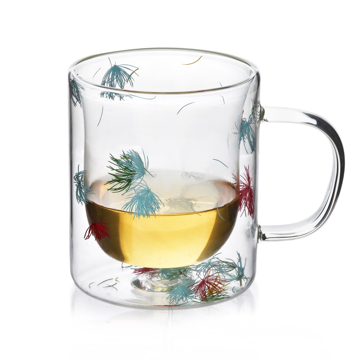 kubek peter flowers szkło borokrzemowe 400 ml kwiaty 8,5x12,5x11 cm