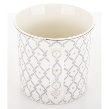 Kubek porcelanowy w pudełku 12,5x9x9 cm MAGLIA 380 ml biały z błękitnym wzorem