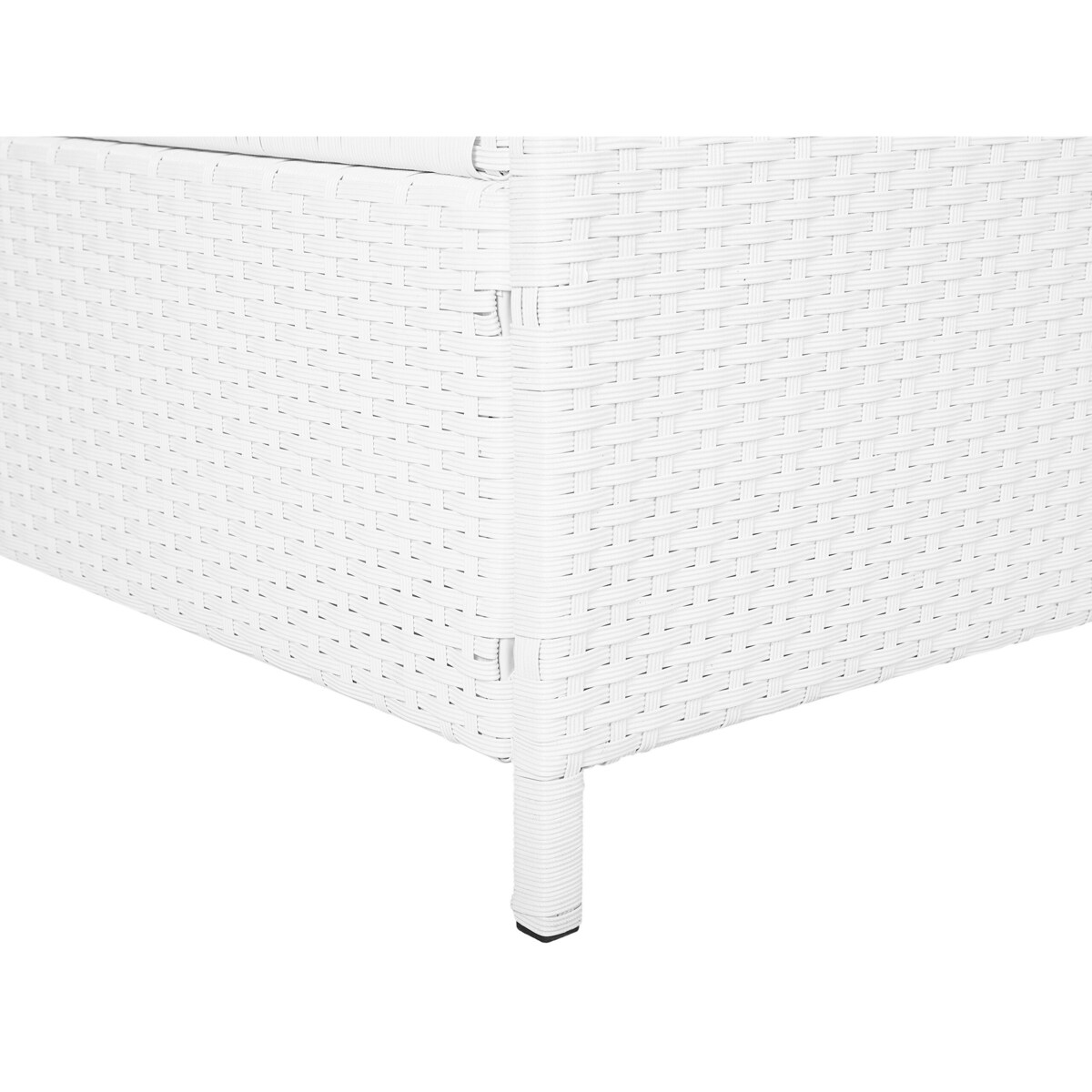 Leżak ogrodowy z technorattanu biały TURIN II