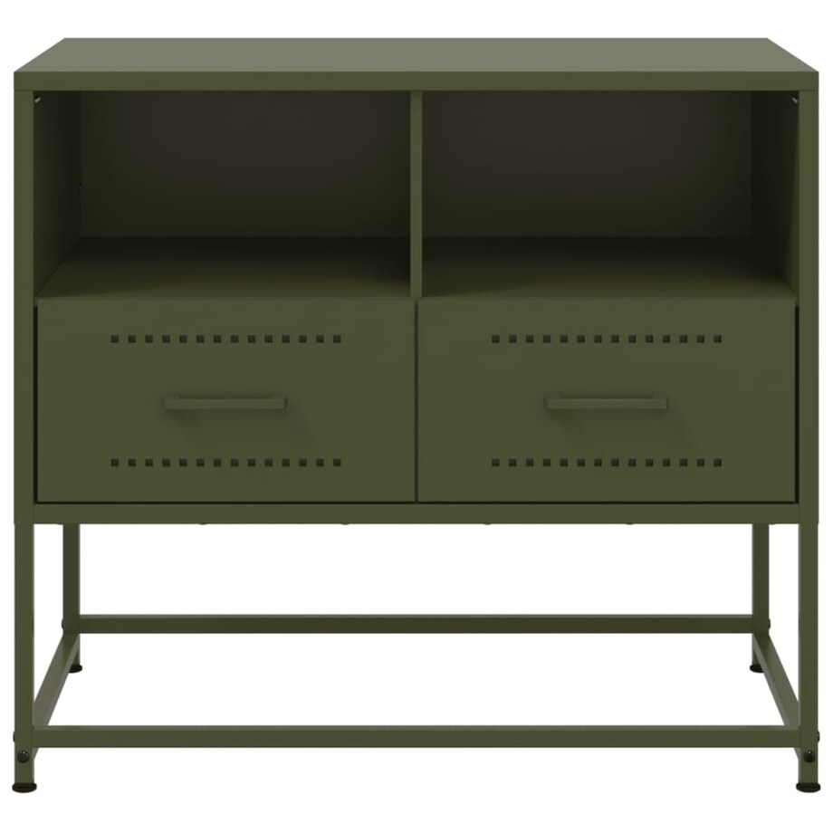 vidaXL Szafka pod telewizor, oliwkowa, 68x39x60,5 cm, stalowa